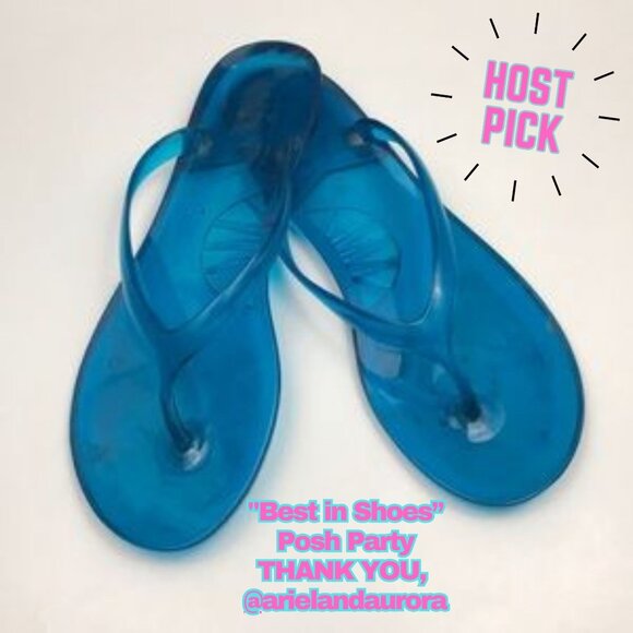 Amanda Blu Blue Jelly Flip Flop Sandals - Picture 7 of 10